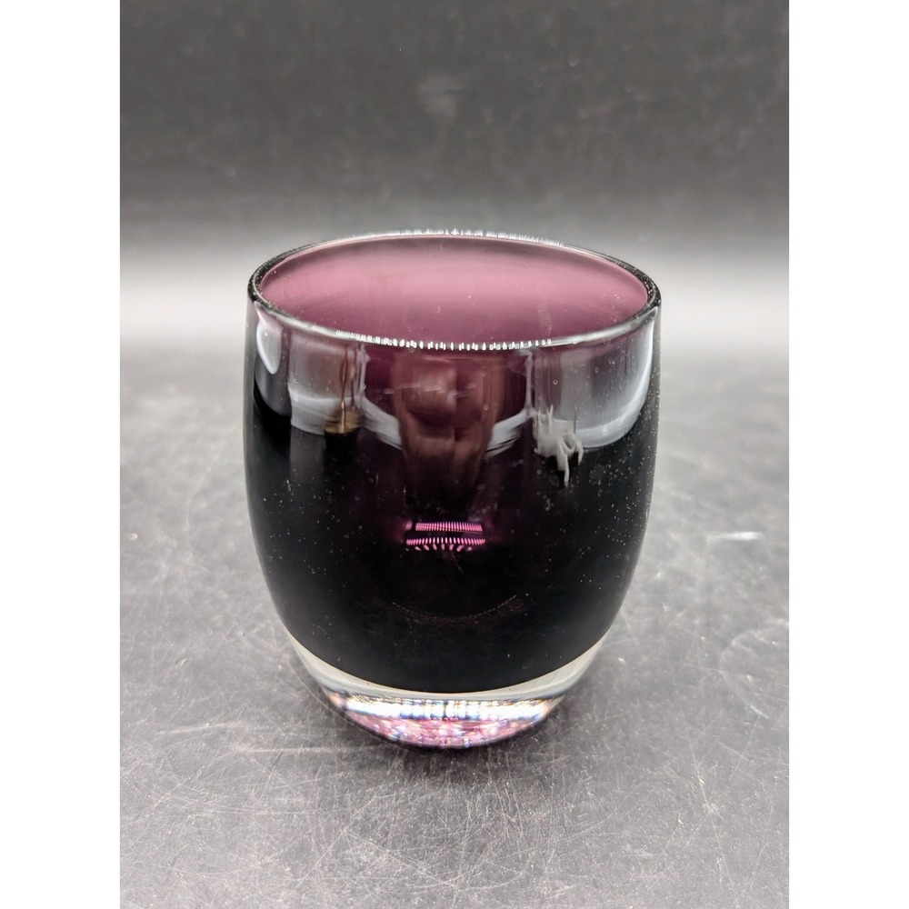 Glassybaby Lollypop Purple Hand Blown Glass Votive Candle Holder 1150